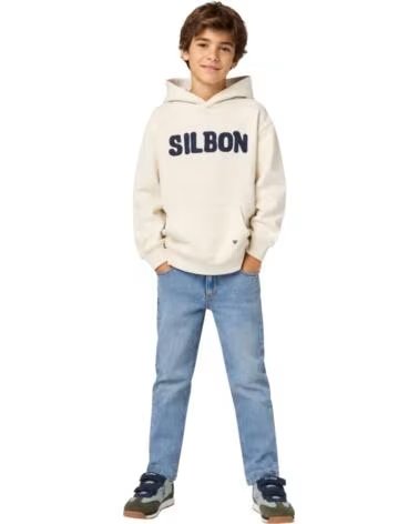 SILBON KAPUZENPULLOVER FÜR JUNGEN IN CREMEFARBEN CREMA