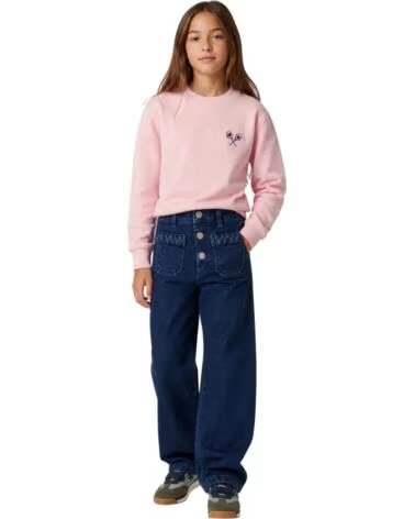 FELPA PER BAMBINI A MANICHE LUNGHE SILBON ROSA