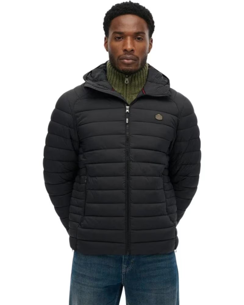 SUPERDRY GIACCA TRAPUNTATA CON CAPPUCCIO DA UOMO NEGRO