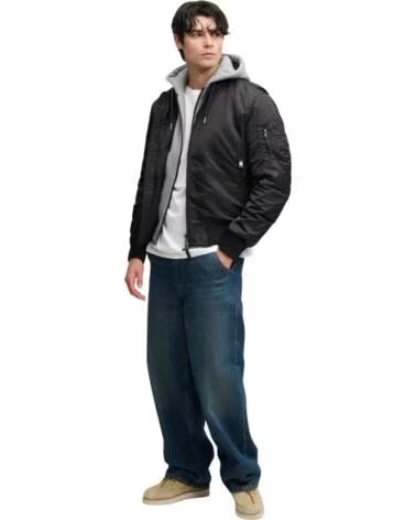 SUPERDRY CASACO BOMBER COM CAPUZ PARA HOMEM NEGRO