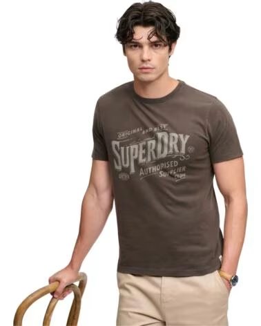 SUPERDRY T-SHIRT MANCHES COURTES HOMME NOIR NEGRO