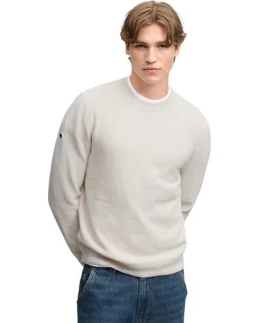 SUPERDRY PULL EN TRICOT POUR HOMME BLANC BLANCO