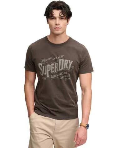 SUPERDRY T-SHIRT MANCHES COURTES HOMME NOIR NEGRO