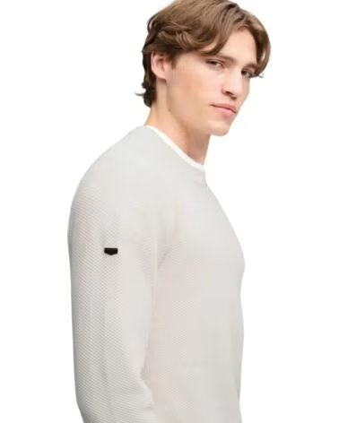 SUPERDRY PULL EN TRICOT POUR HOMME BLANC BLANCO