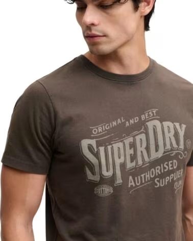 SUPERDRY T-SHIRT MANCHES COURTES HOMME NOIR NEGRO