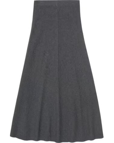 YERSE JUPE MIDI EN MAILLE GRIS