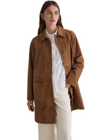 YERSE MANTEAU EN DAIM POUR FEMME SABLE ARENA