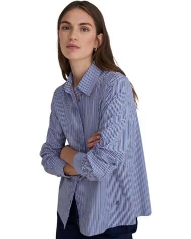 YERSE CAMISA DE MULHER ÀS RISCAS MULTICOLOR