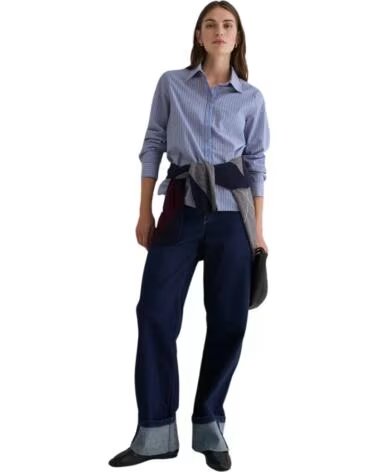 YERSE CAMISA DE MULHER ÀS RISCAS MULTICOLOR