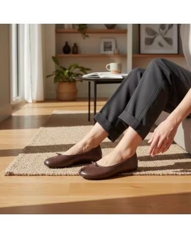 TIMBOS BALLERINA DA DONNA CON PUNTA DIVISA 133504 MARRóN