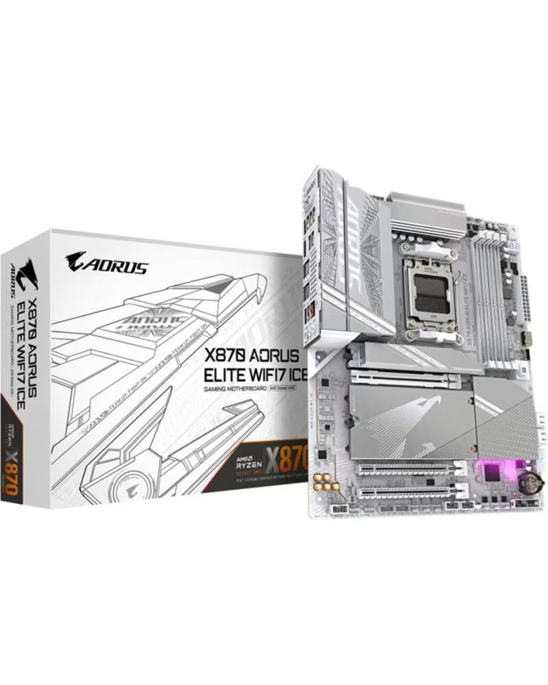 GIGABYTE Placa base x870 aorus elite wifi7 ice g10 am5 atx - 4x ddr5 - 4x sata3