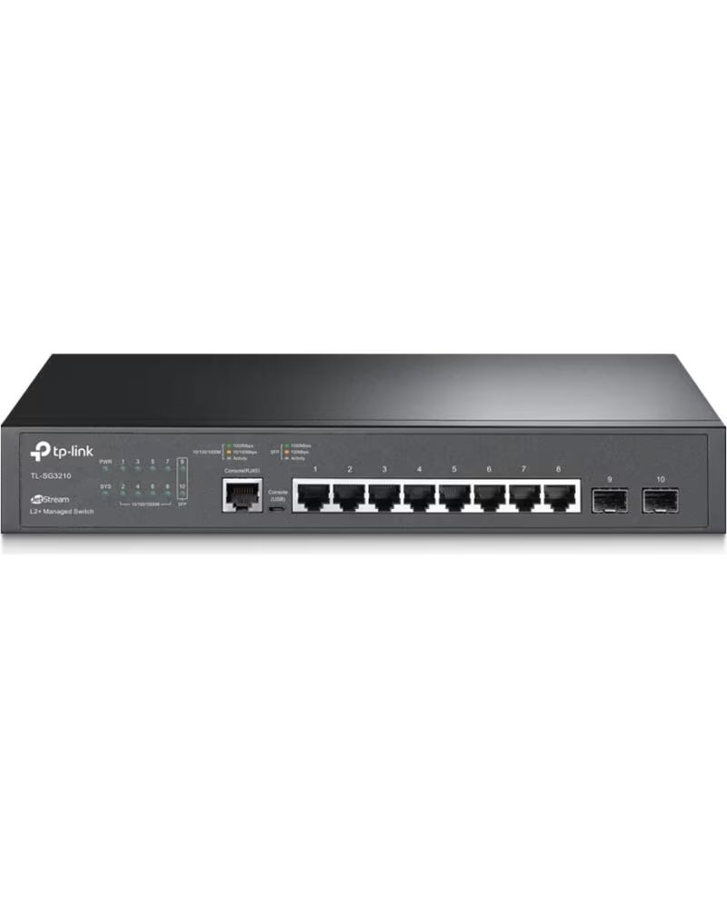TP-LINK Switch 11 puertos tp - link tl - sg3210 8 puertos 10 - 100 - 1000 2 puertos sfp 1 puerto para consola