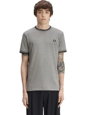 T-SHIRT FRED PERRY TWIN TIPPED GRIS