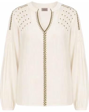 NEKANE NKN BLOUSE FRONCÉE ZAINAB BEIGE