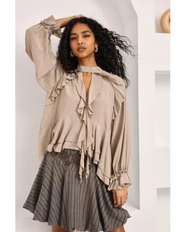 NEKANE NKN BLOUSE VOLANTS MIRKA BEIGE