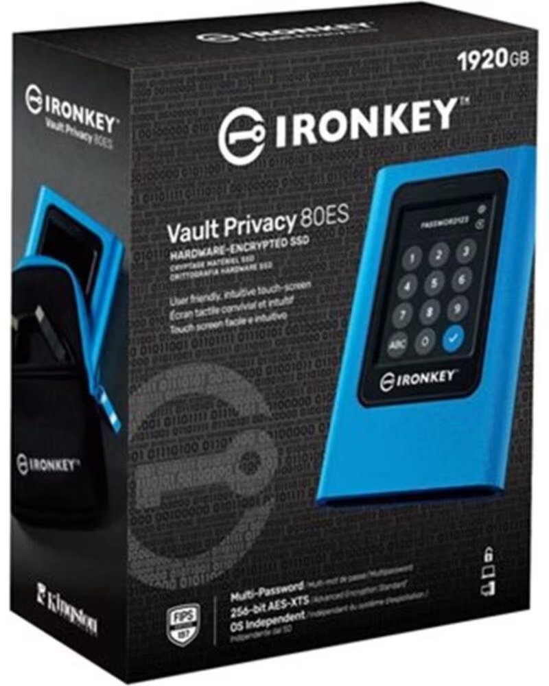 KINGSTON Disco duro externo ssd ironkey vault privacy 80 1 92tb usb tipo c