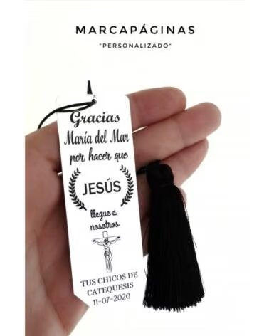 MINOPLATA PUNTO DE LIBRO PERSONALIZADO DE PLATA DE LEY CATEQUESIS