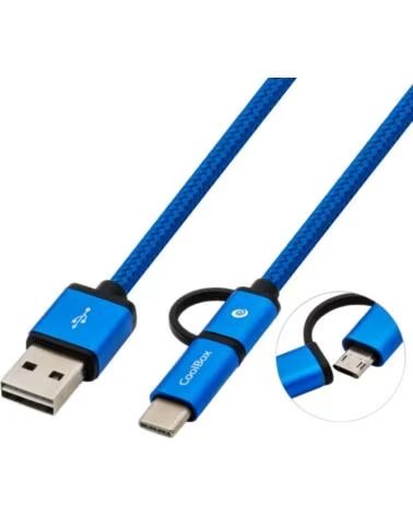 COOLBOX Cable multi usb 2 0 carga mas datos micro usb usb tipo c usb tipo a 1m