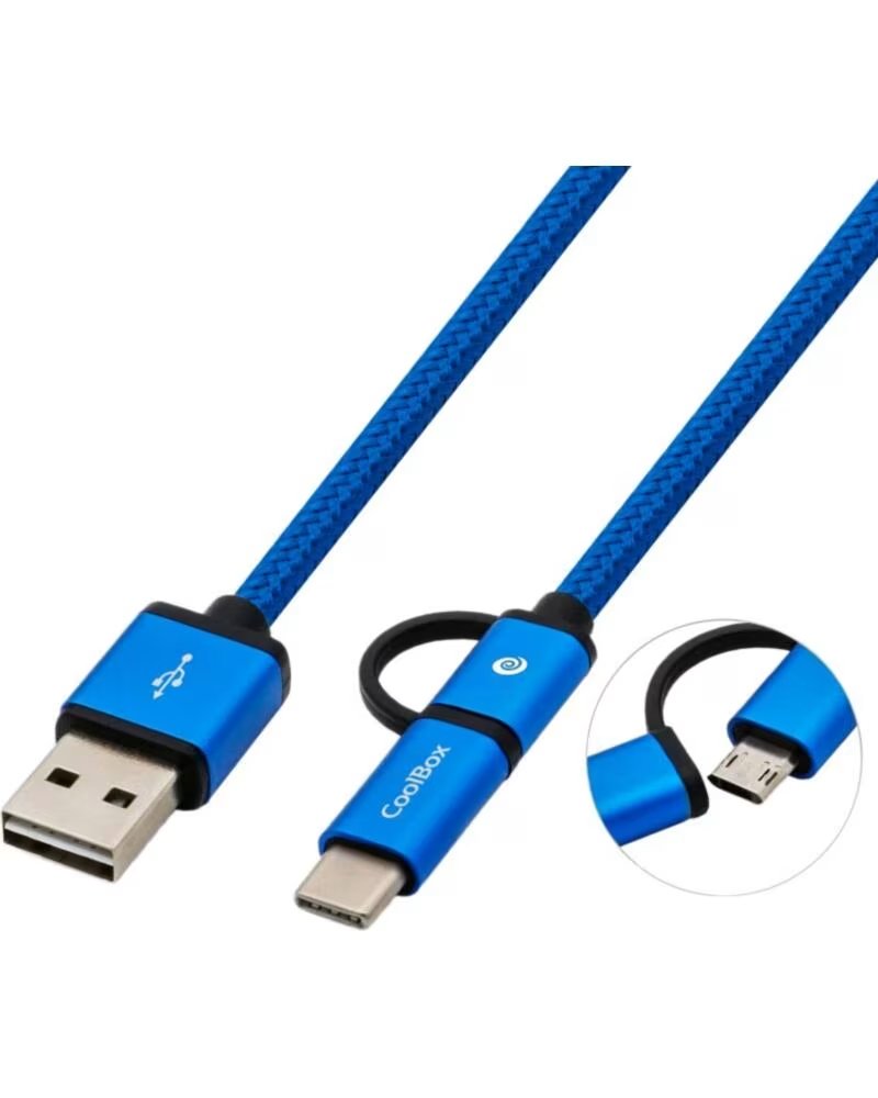 COOLBOX Cable multi usb 2 0 carga mas datos micro usb usb tipo c usb tipo a 1m