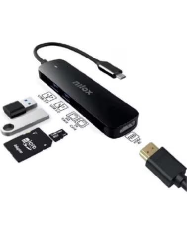 NILOX Dock 1 x usb tipo c - 2 x usb 3 0 - sd - micro sd salida usb tipo c