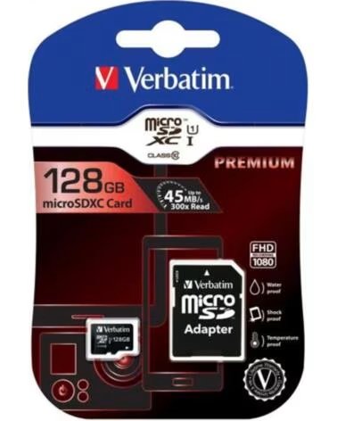 VERBATIM Tarjeta memoria micro sd 128gb c10 adaptador