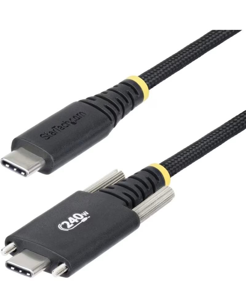 STARTECHCOM Cable usb tipo c a usb tipo c con fijacion por tornillo startech 2m - macho - macho - negro