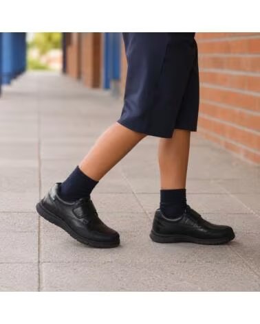 GORILA ZAPATOS ESCOLARES DE PIEL 33600 CON VELCRO NEGRO