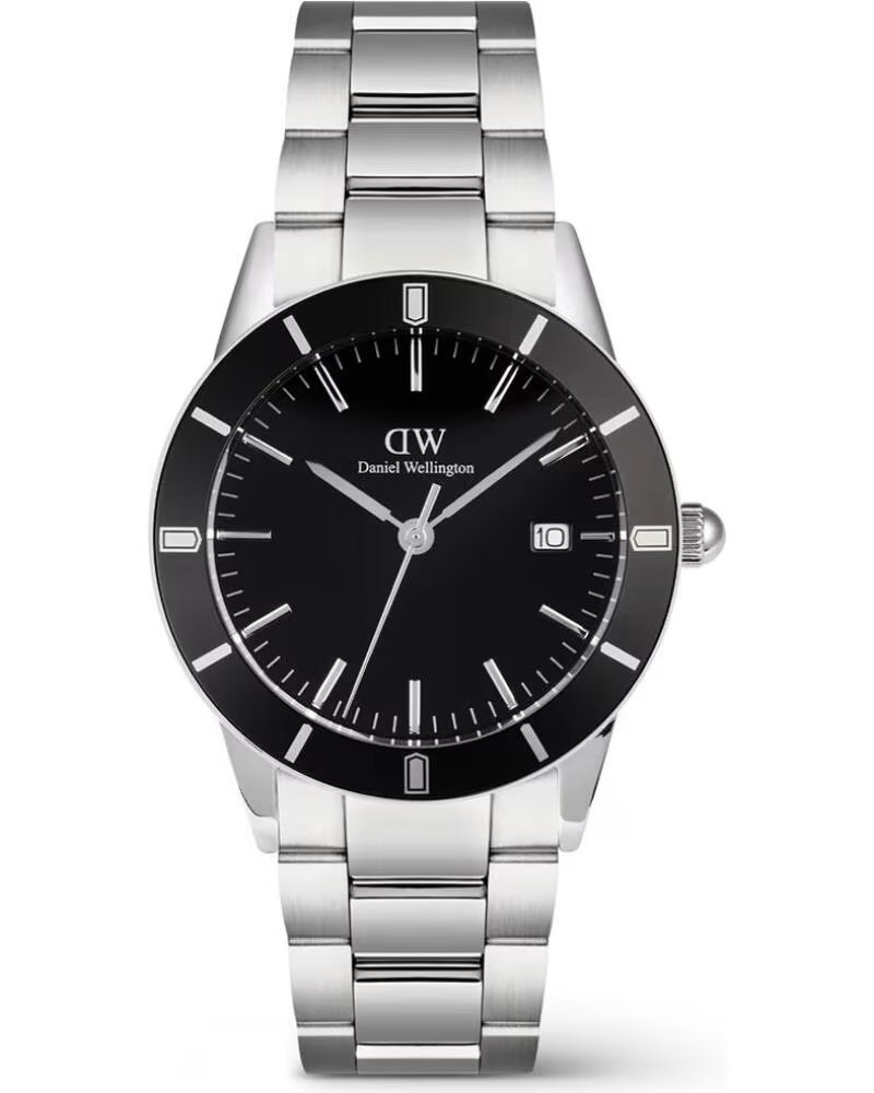MONTRE DANIEL WELLINGTON DW00100822 ACIER INOXYDABLE ARGENTÉ ET NOIR GRIS