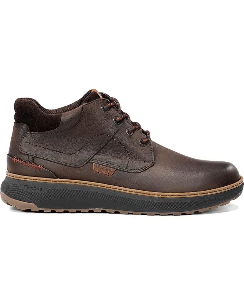 FLUCHOS STIVALI DA UOMO F2536 WILDFORD IN PELLE MARRONE CON LACCI MARRóN