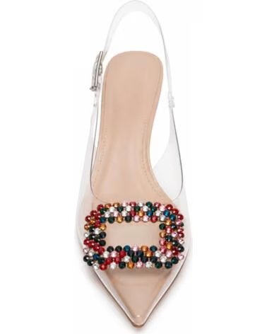 MONTEVITA SCARPA CON TACCO E CINTURINO POSTERIORE CON STRASS NUDE-MULTI