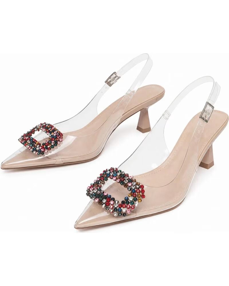 MONTEVITA SCARPA CON TACCO E CINTURINO POSTERIORE CON STRASS NUDE-MULTI