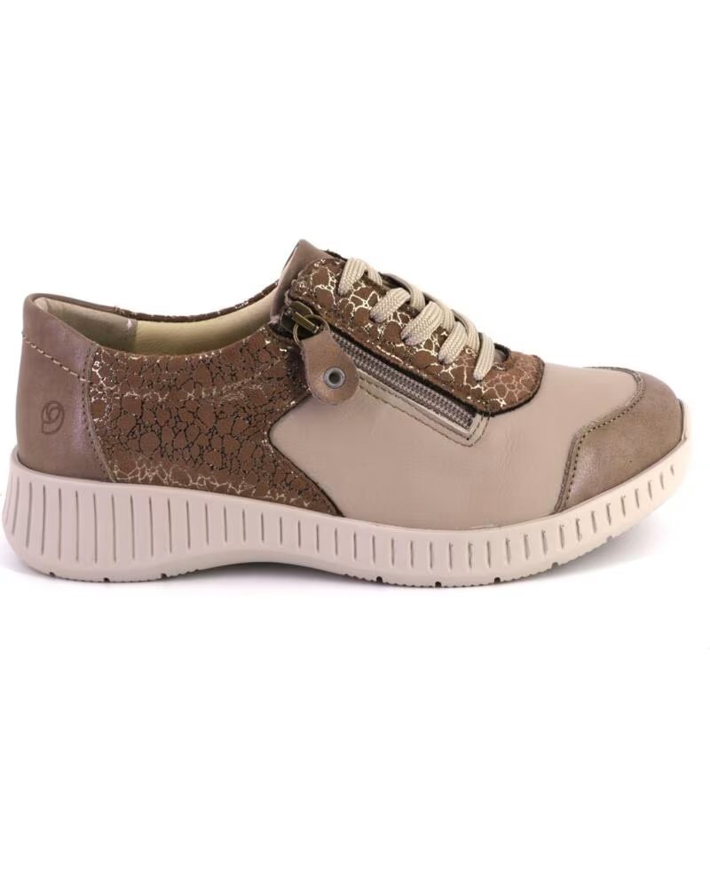 SUAVE 3302 BASKETS CASUAL FEMME TAUPE CUIR BEIGE