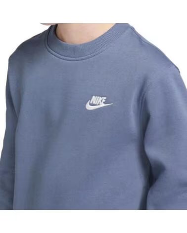 NIKE SWEAT-SHIRT CLUB FLC ENFANT SANS CAPUCHE FD3006-499 BLEU CIEL CELESTE