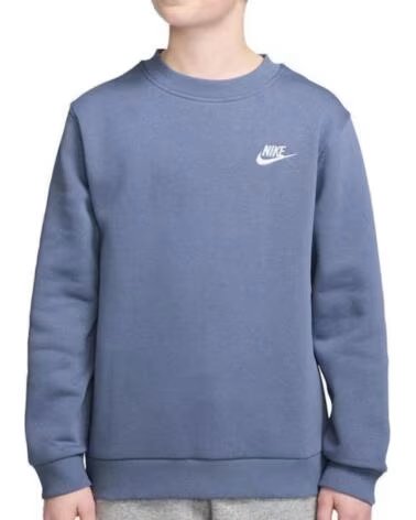 NIKE SWEAT-SHIRT CLUB FLC ENFANT SANS CAPUCHE FD3006-499 BLEU CIEL CELESTE