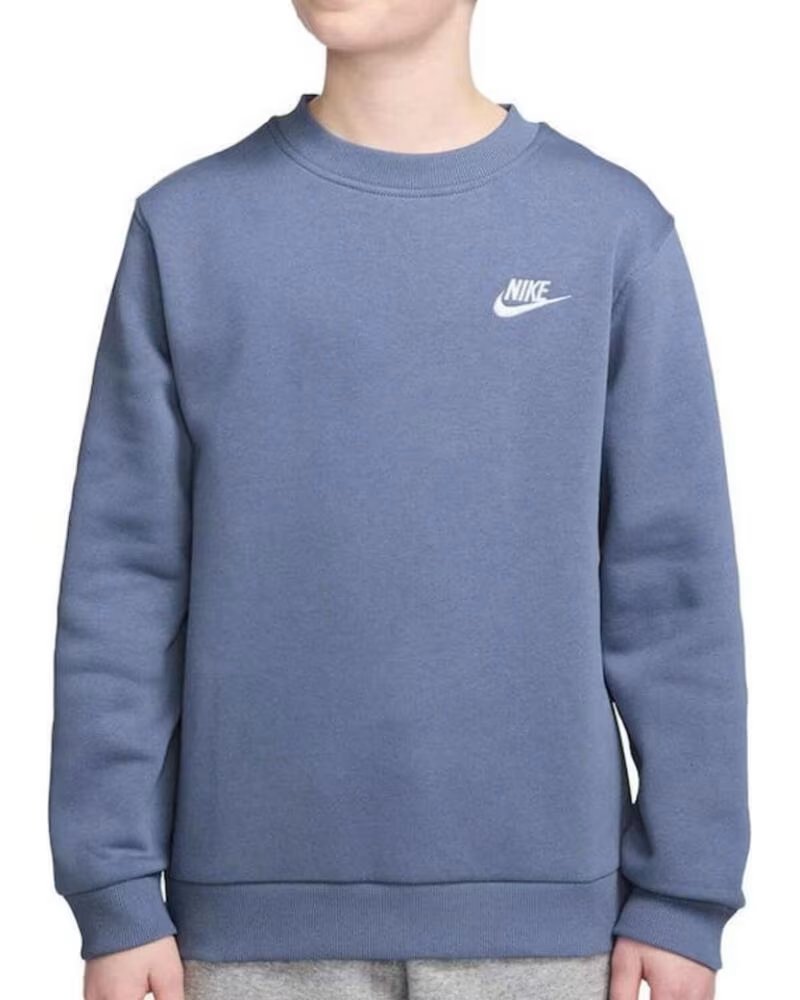 NIKE SWEAT-SHIRT CLUB FLC ENFANT SANS CAPUCHE FD3006-499 BLEU CIEL CELESTE