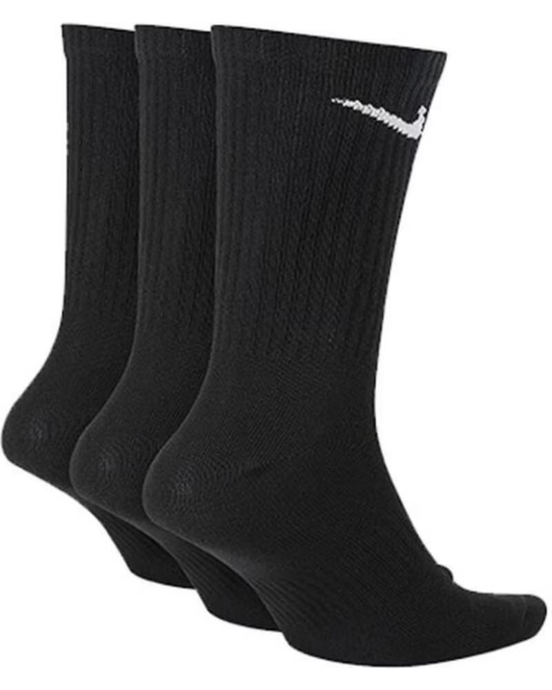 NIKE MEIA EVERYDAY COTTON SX7664-010 CUSHIONED PACK 3 CANO ALTO NEGRO