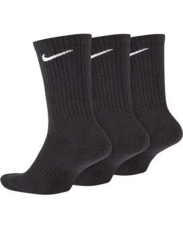 NIKE MEIA EVERYDAY COTTON SX7664-010 CUSHIONED PACK 3 CANO ALTO NEGRO