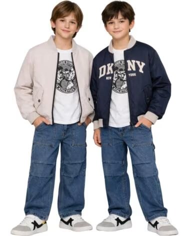DKNY WENDE-BOMBERJACKE FÜR MÄDCHEN BEIG OSCURO