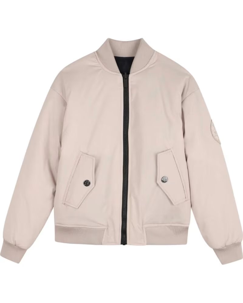 DKNY WENDE-BOMBERJACKE FÜR MÄDCHEN BEIG OSCURO