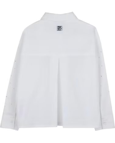DKNY CAMICIA RAGAZZA STRASS STELLE BLANCO