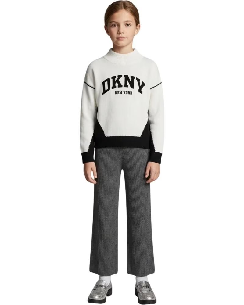 DKNY MÄDCHEN PULLOVER WEISS SCHWARZ BLANCO NEGRO