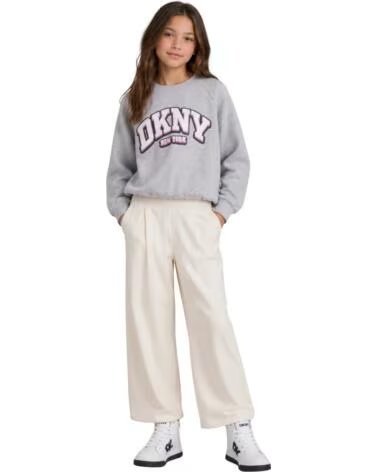 DKNY SWEAT-SHIRT FILLE GRIS CHINE