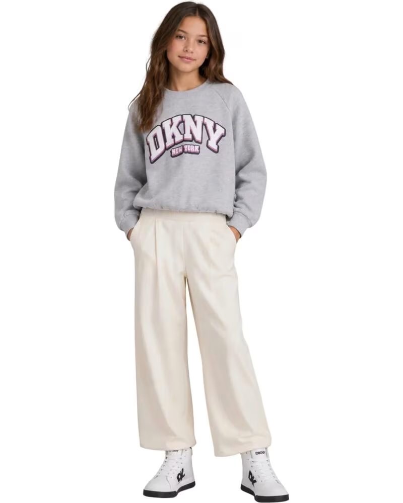 DKNY SWEAT-SHIRT FILLE GRIS CHINE