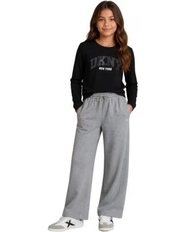 DKNY LANGARMSHIRT FÜR MÄDCHEN SCHWARZ NEGRO