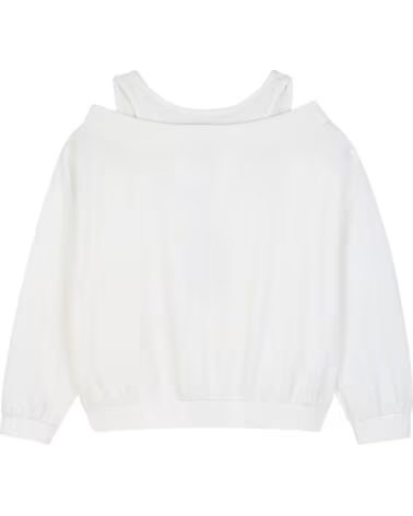DKNY T-SHIRT MANICA CORTA BAMBINA BIANCO SPORCO BLANCO ROTO