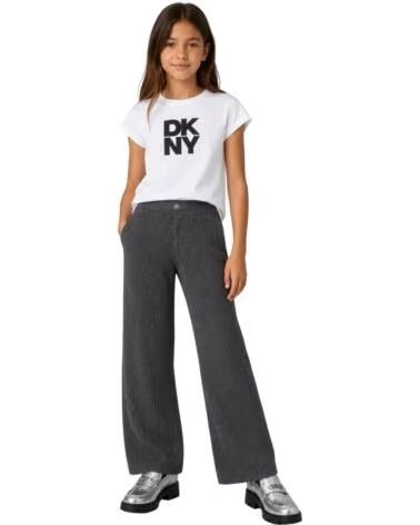 DKNY T-SHIRT FILLE MANCHES COURTES LOGO BLANCO