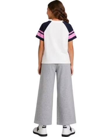 DKNY T-SHIRT DE MANGA CURTA MENINA BRANCO SUJO BLANCO ROTO