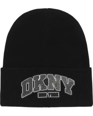 GORRO DKNY PRETO COM ABA E LOGÓTIPO NEGRO