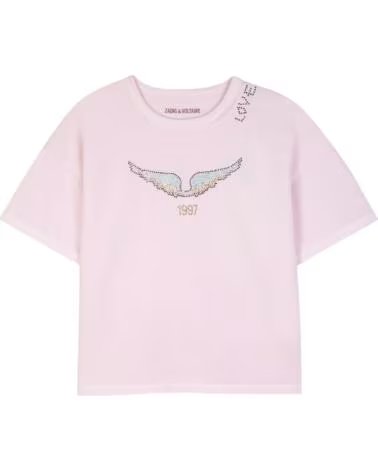 ZADIG & VOLTAIRE KURZARM-T-SHIRT NINA PASTELLROSA ROSA PASTEL
