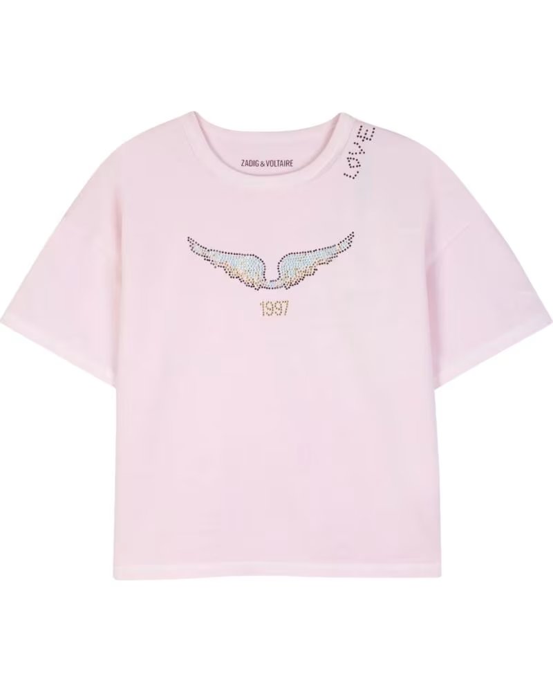 ZADIG & VOLTAIRE T-SHIRT MANCHES COURTES NINA ROSE PASTEL ROSA